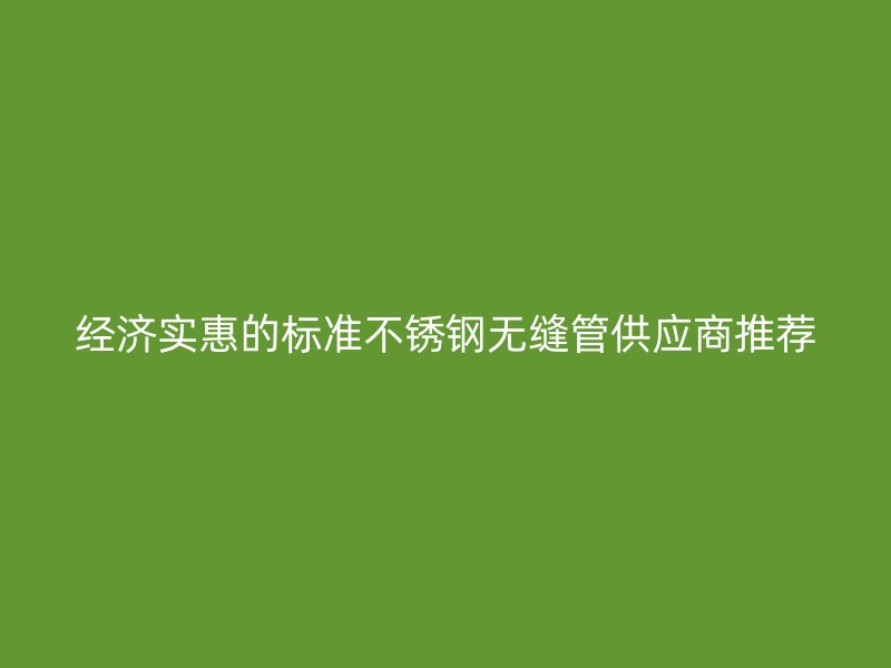 經(jīng)濟(jì)實(shí)惠的標(biāo)準(zhǔn)不銹鋼無(wú)縫管供應(yīng)商推薦